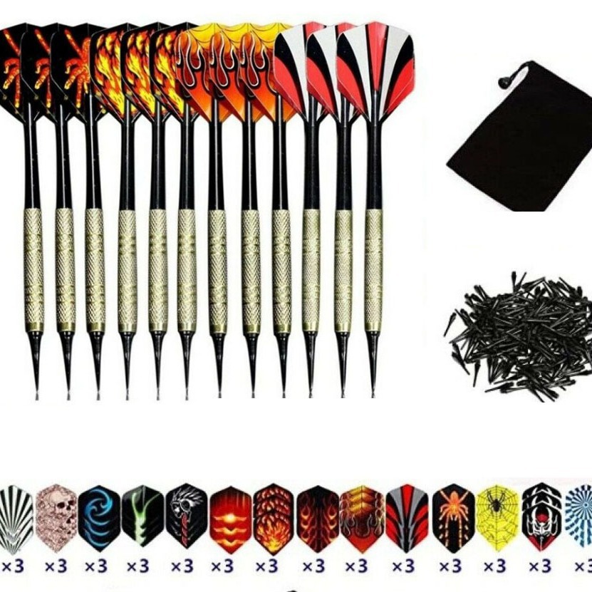 14g seguridad suave dardos ocio seguridad cabeza de plástico dardos 12 dardos + 42 Unidades cola + 100 Punta de dardo