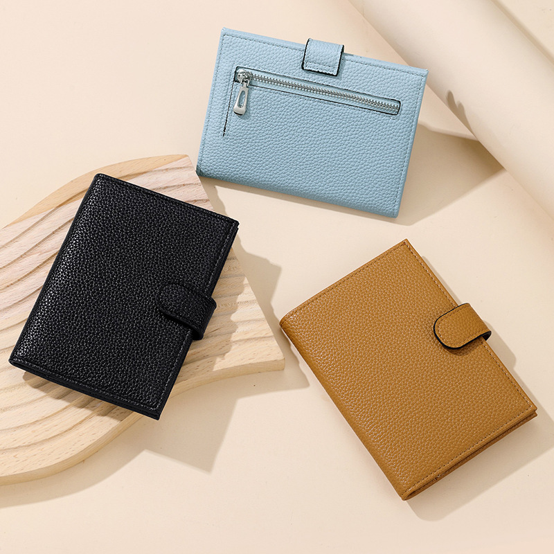 Nuevo bolso de pasaporte RFID textura de cuero billetera multifuncional clip de boleto pasaporte certificado billetera bolso de almacenamiento hombres y mujeres