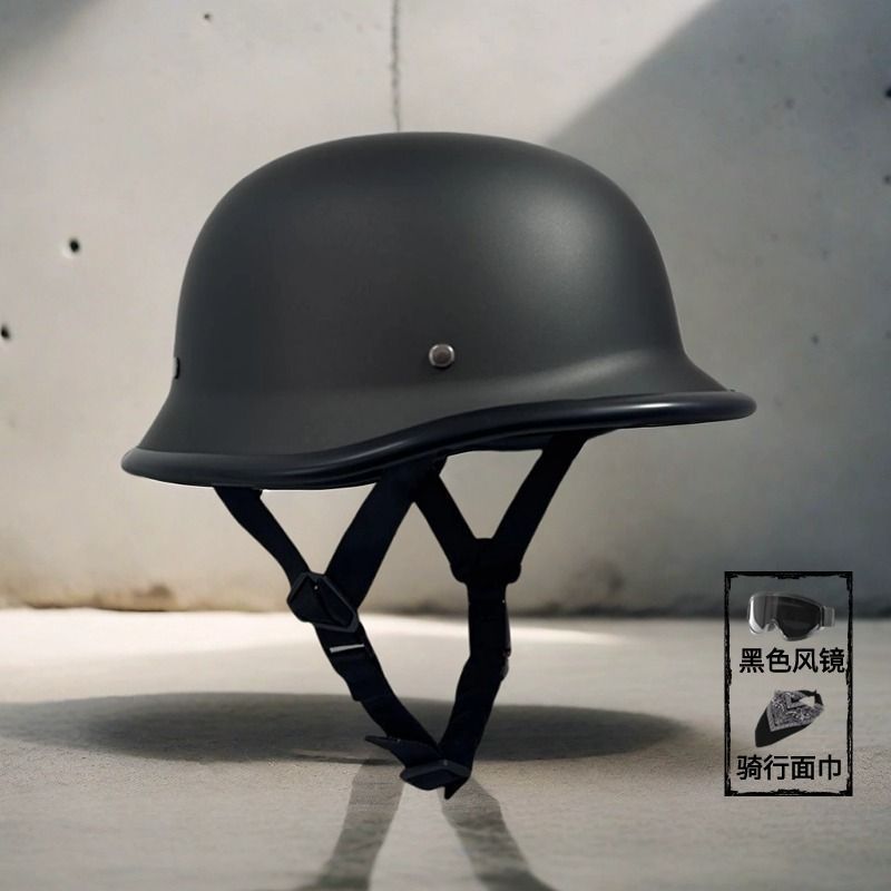 Cruise Helmet 3C Certified Motorcycle Helmet Hat-Style Helmet Locomotive Steel Helmet Reid Half Helmet Retro