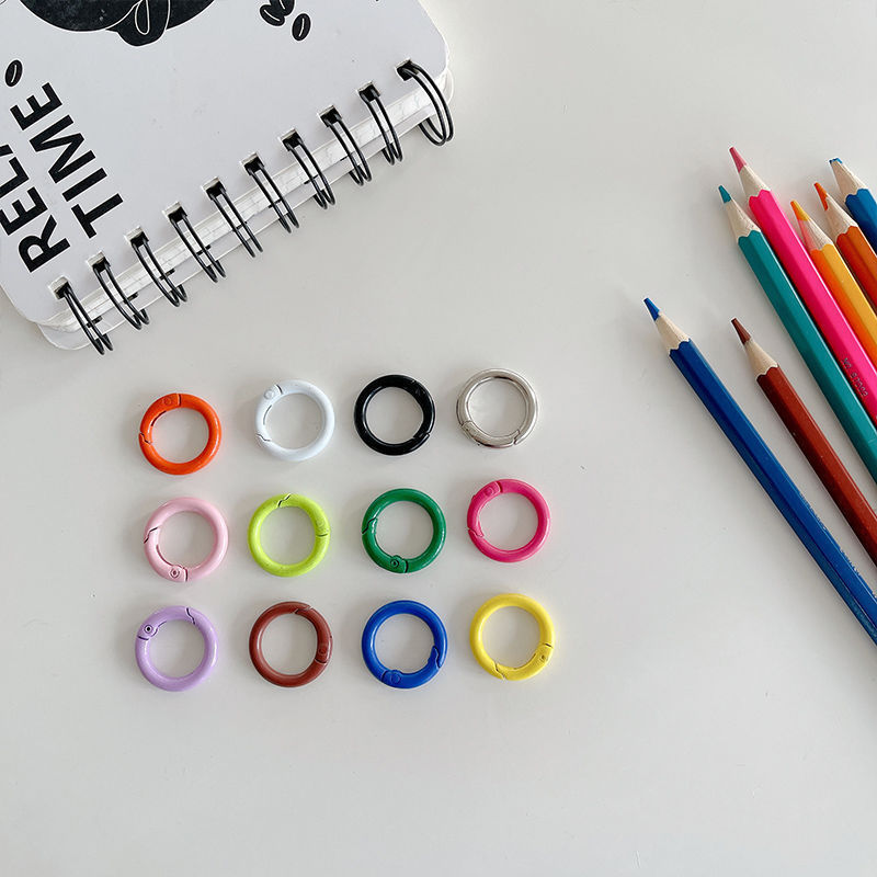 Phone Lanyard Ring Keychain Loop 20mm Spring Ring DIY Candy-Colored Painted Open Ring Colorful Spring Clasp