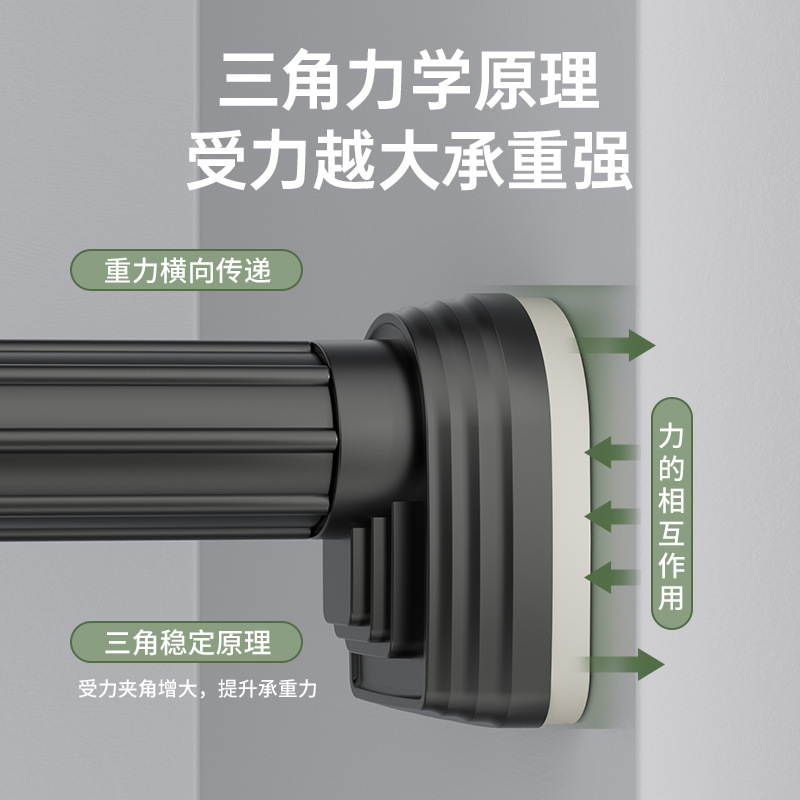伸縮可能なステンレス製カーテンロッド寮は穴を開けないで洗濯物を干します。|undefined