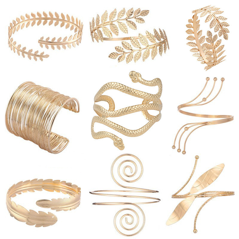 European and American Baroque Personality Street Beat Arm Ring Retro Note Multi-layer Bracelet Metal Open Bracelet Arm Band Manufacturers