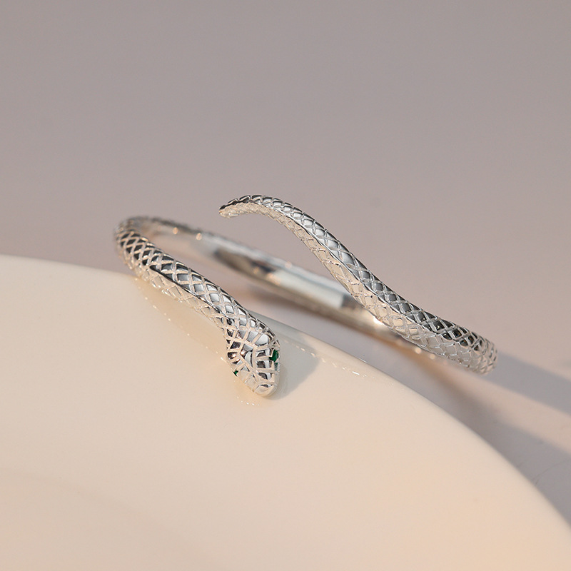 925 plata esterlina brazalete de plata serpiente joyería brazalete de plata joyería de plata regalo de año de la serpiente