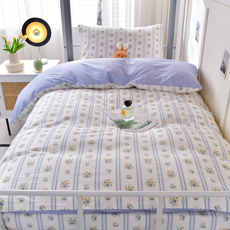 Kelaike Home Textiles Pure Cotton Printed Student Dormitory Bunk Bed Three-Piece Single Bed Set Wholesale