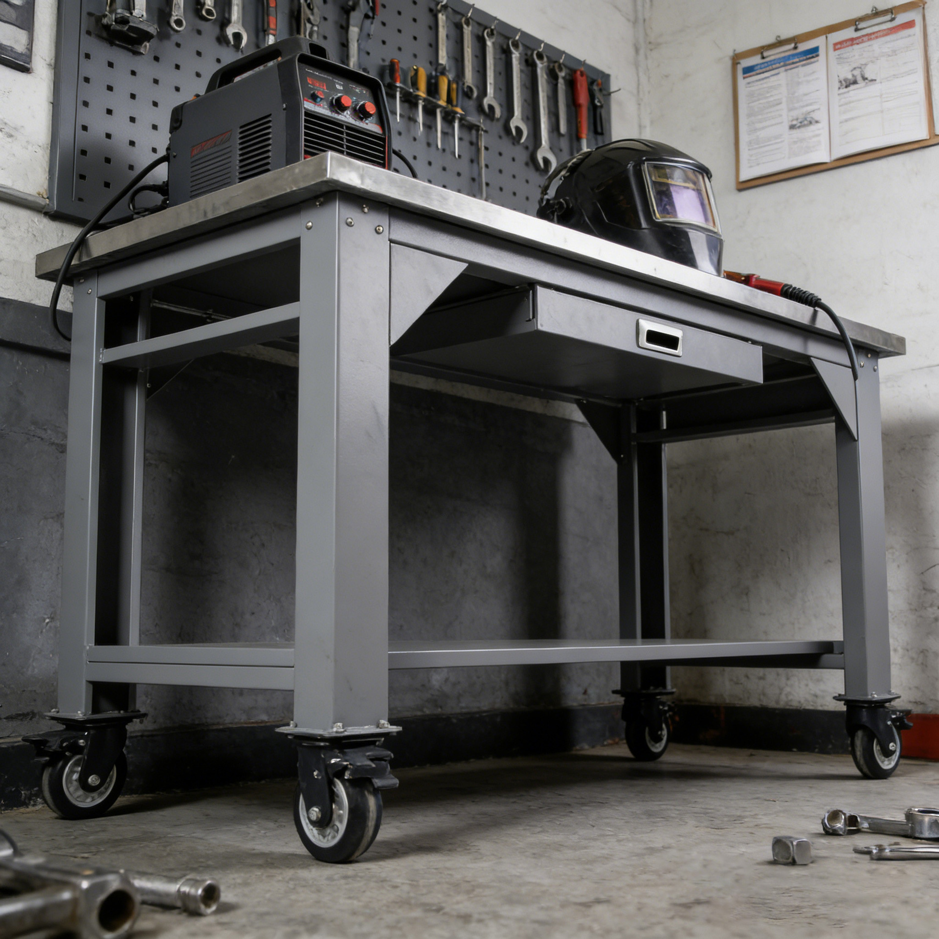 汽修移动工具桌 带轮带抽屉 重型工作台