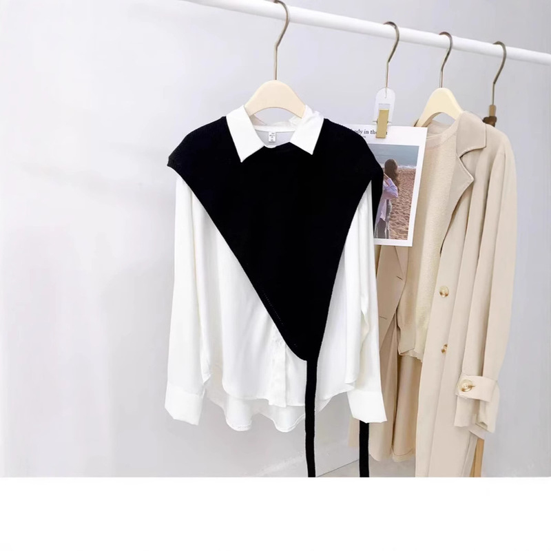 Trendy Shawl: New High-End Style Asymmetrical Triangle Knitted Shawl Vest for Women Layering