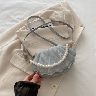 Niche Korean Style Shell Bag Internet Popular Small Square Bag Fashionable Simple Shoulder Bag Daily Casual Commuter Crossbody Bag