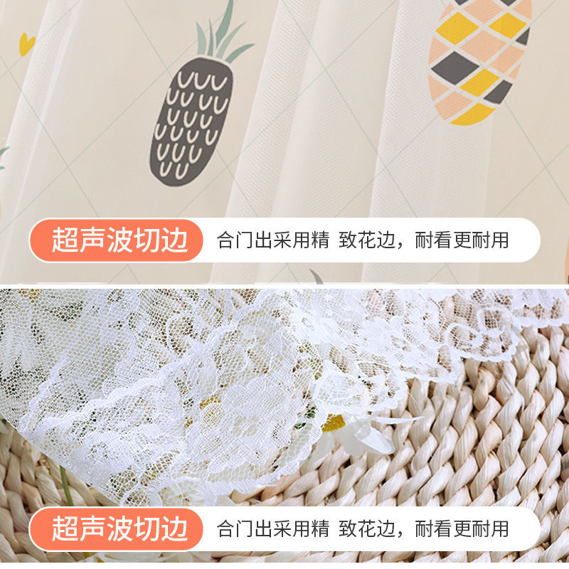 Fábrica directa doble cortina velcro dormitorio sombreado sin perforación instalación cortina autoadhesiva productos terminados relámpago personalizado