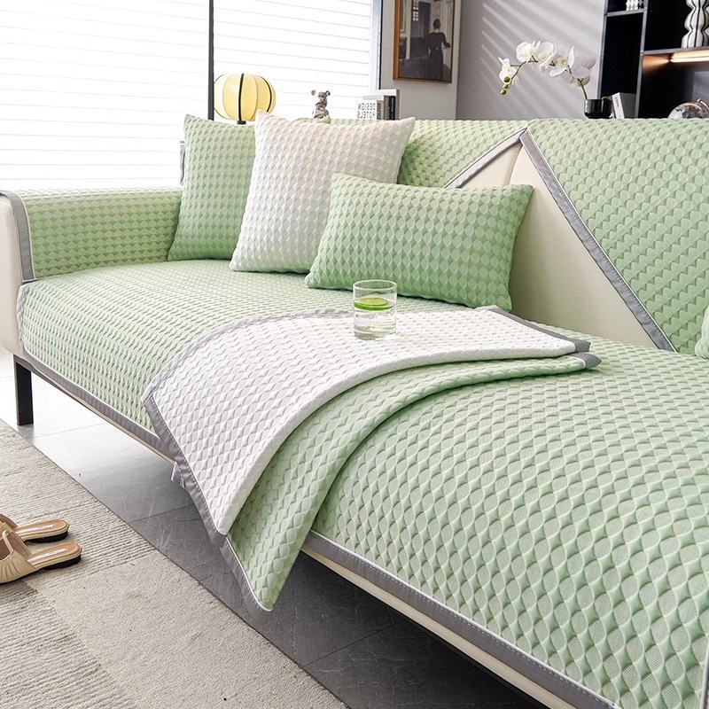 Refreshing High-Tech Mat Sofa Cushion Summer Ice Silk Cool Bean Non-Slip Cushion Cool Feeling Naked Sleeping Mat Sofa Towel