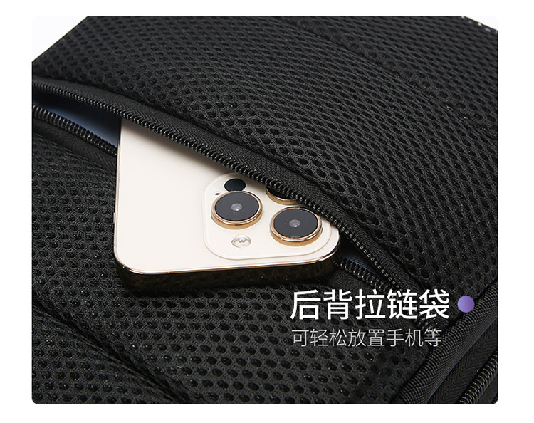 New single-shoulder crossbody bag, men's casual travel bag, simple chest bag, multi-functional waterproof password lock, anti-theft small backpack undefined
