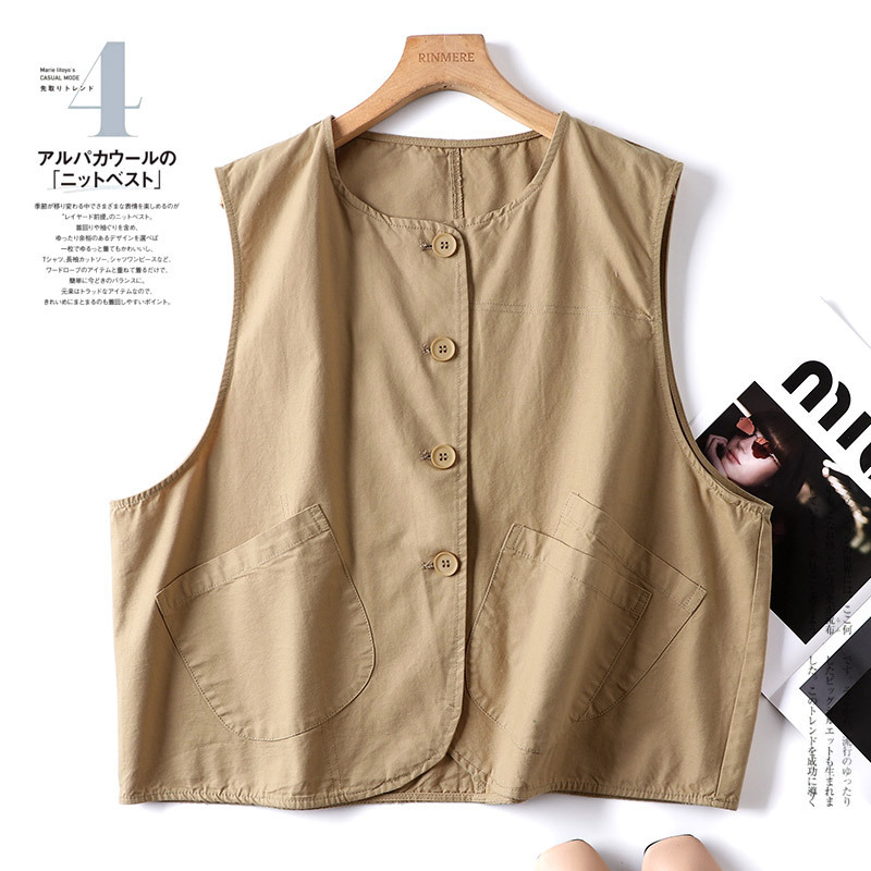 Spring 2023 New Classic Simple Designer Style Cotton Vest Loose Solid Color Stacked Ware Women Spring 2023 New Classic Simple Designer Style Cotton Vest Loose Solid Color Stacked Ware Women