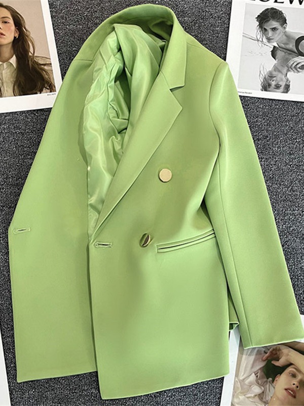 Saco de Vestir para Mujer con Botones Metálicos, Cuello de Solapa, Manga Larga, para Oficina y Uso Casual