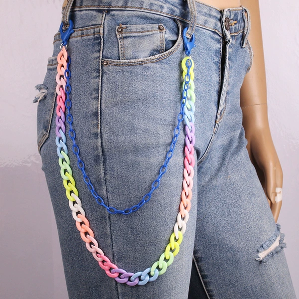 Resin double layer trouser chain blue