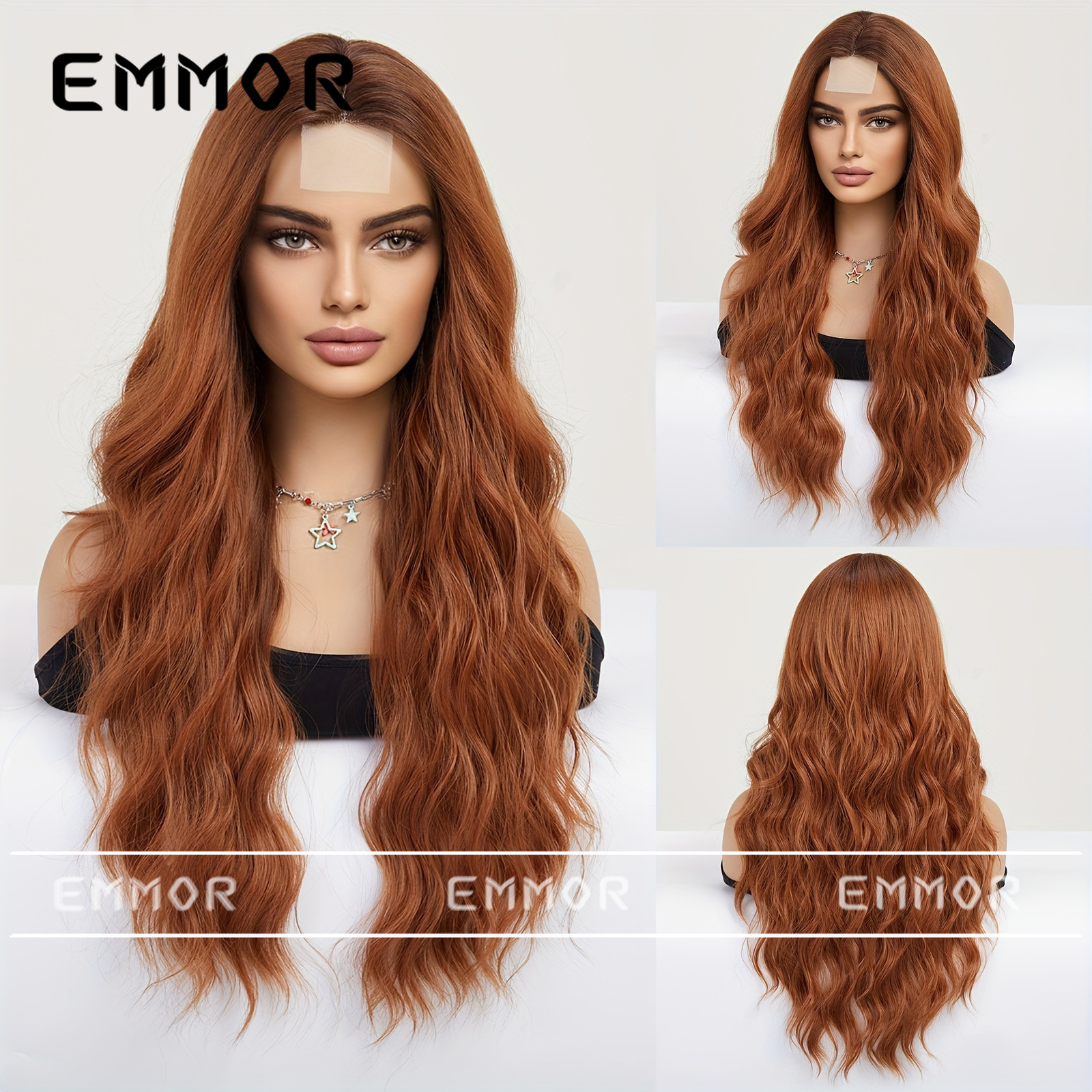 Venta caliente transfronteriza de Amazon, encaje de frente multicolor, ondas grandes, cabello largo y rizado, peluca de moda, cabello completo