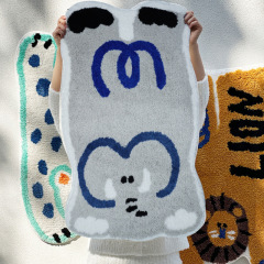 代発アニメ動物植毛じゅうたんのベルベット家庭用浴室吸水滑り止め床マットトイレ寝室ベッドサイド毛布