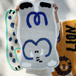 Daifa Cartoon Animal Flocking Carpet Tufted Household Bathroom Water Absorbent Non-Slip Floor Mat Toilet Bedroom Bedside Blanket
