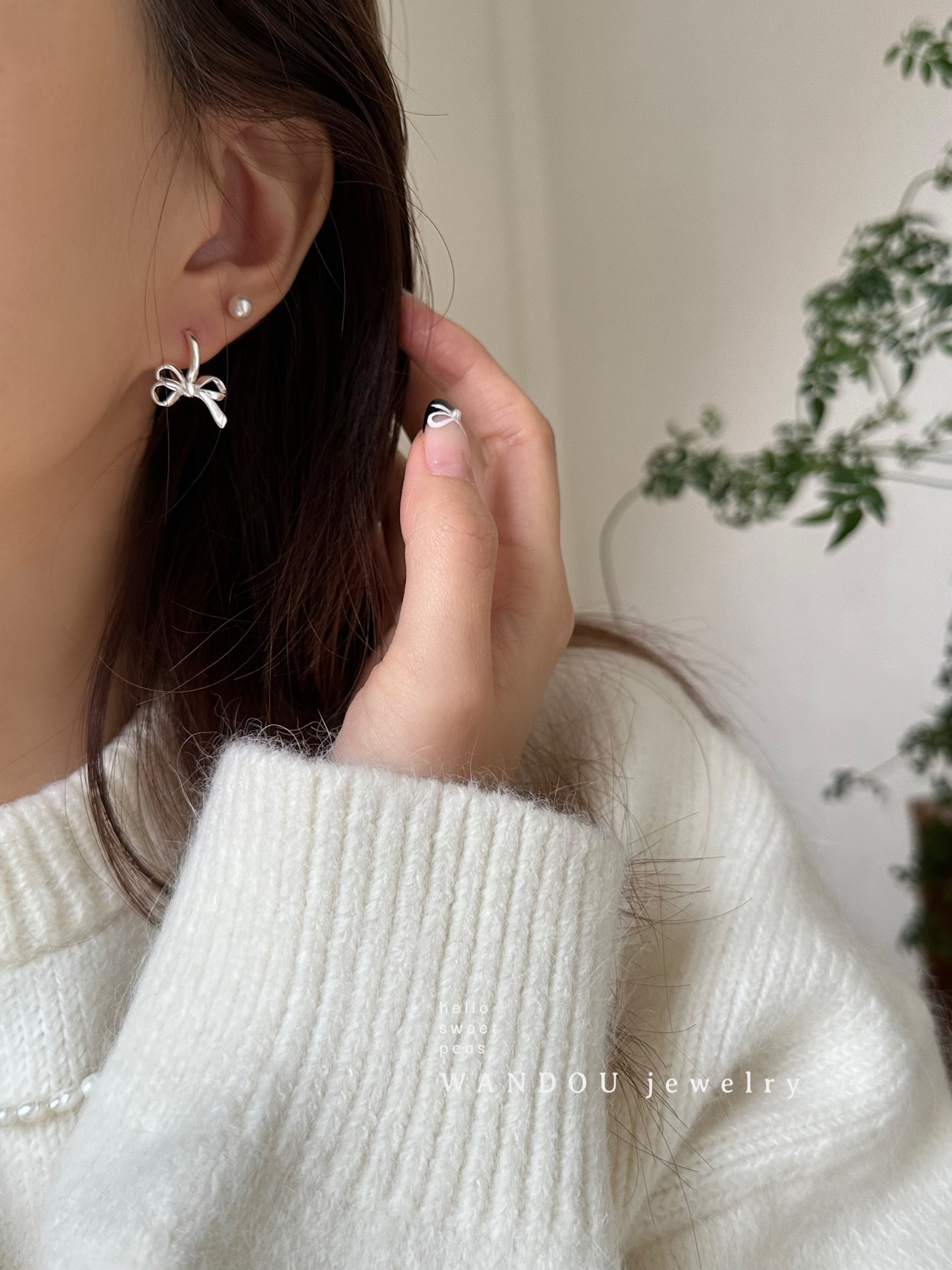 Neue Schleife für Damen im High-End-Stil, Ohrringe mit Nischendesign, kleine Schnallen im Duftstil und Ohrschmuck_voghion.com