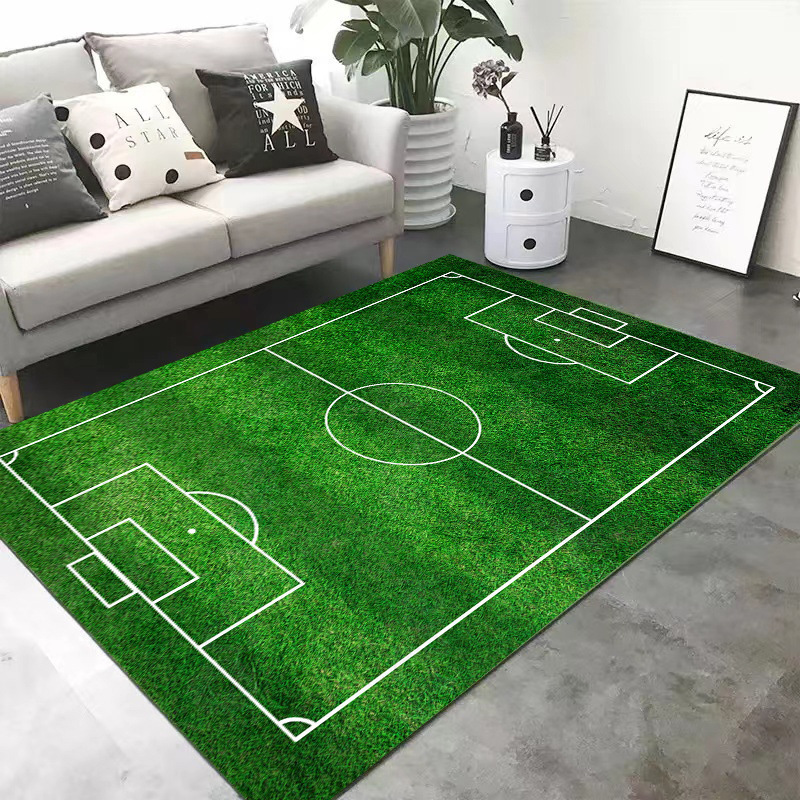 Exportación transfronteriza alfombra de sala de estar gran tamaño alfombra de lana de cristal alfombra de fútbol infantil alfombra de decoración americana resistente a la suciedad
