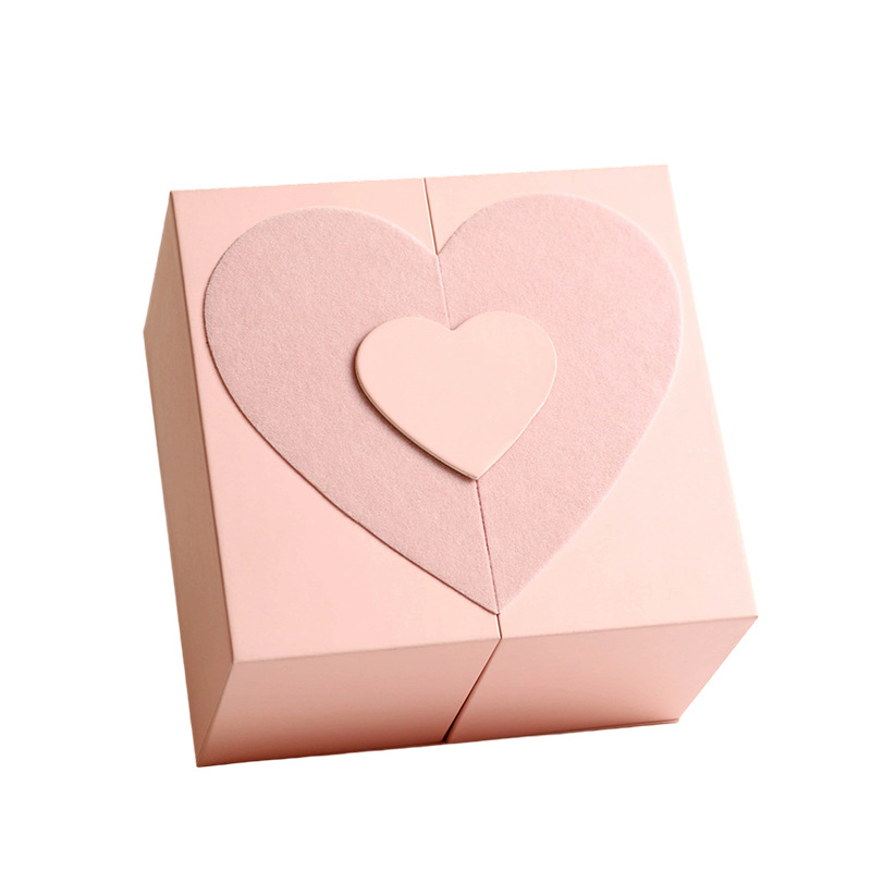 Día de San Valentín de alta gama, caja de embalaje de aceite esencial de fragancia, elevación de doble puerta, caja de regalo de perfume cosmético personalizada