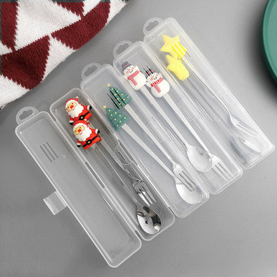 创意卡通圣诞节不锈钢勺子叉子餐具套装圣诞树雪人圣诞老人礼品|ms