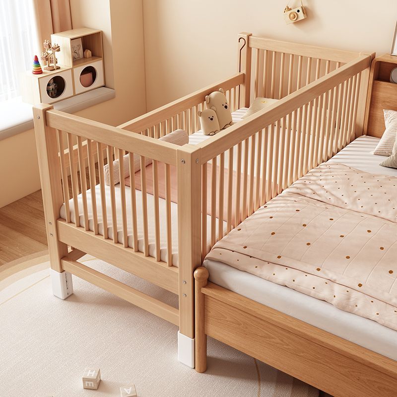 ブナ材子供用スプライスベッド無垢材子供用ベッド昇降式ガードレールスプライス大型ベッド子供用ベッドサイドベッドベビーベッド|undefined