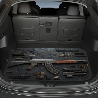 Avtomobil döşəmə paspasları: Floor Mat for Car Trunk - trunk-mat-24-75100cm-crystal-velvet-dot-plastic-bottom