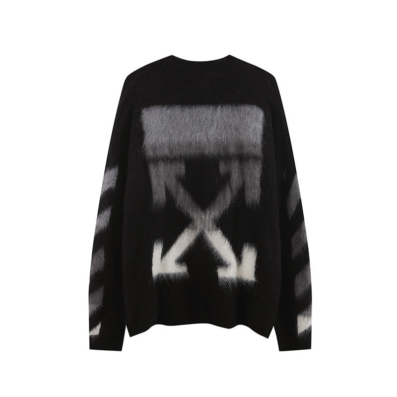 2025 New Autumn and Winter Ow Gradient Arrow Mohair Knitwear Knitwear for Men and Women, One Piece Wholesale 2025 New Autumn and Winter Ow Gradient Arrow Mohair Knitwear Knitwear for Men and Women, One Piece Wholesale