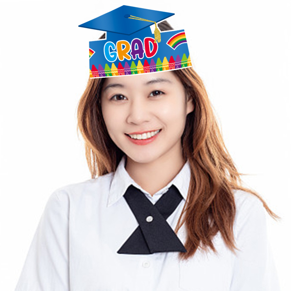 Nuevos productos transfronterizos jardín de infantes graduados sombreros de papel para niños graduados sombreros creativos de fiesta decoración de cabeza