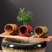 循环流水陶罐生态缸古法养鱼庭院造景摆件室内增氧过滤流水配件