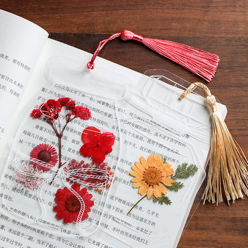 Handmade Dry Flower Bookmark DIY Materials Transparent Specimen Self-made Droplet Gel Pressed Flower Plant Embossing sticker Bottle for Primary School Students