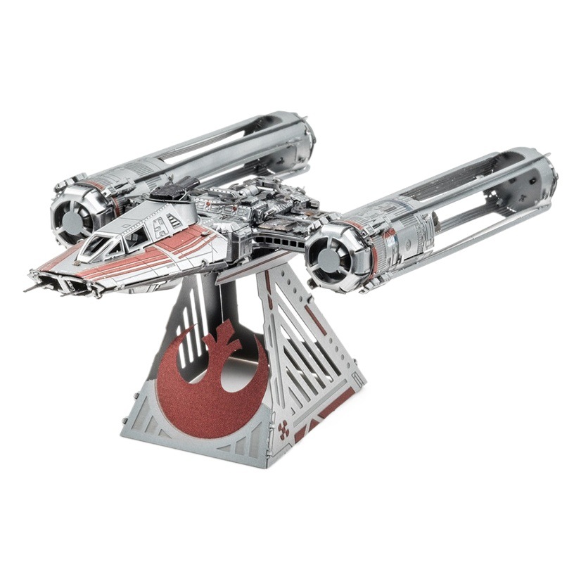 De acero estatua mágica 3D sin pegamento tridimensional de metal montado rompecabezas de acero inoxidable modelo planeta batalla en solitario Y-Wing Fighter