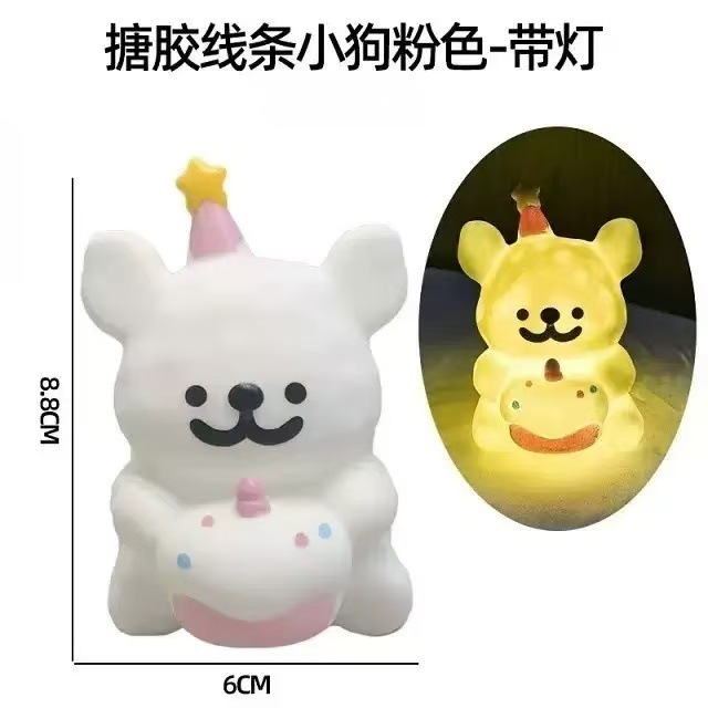 熊猫一二布布小夜灯卧室床头拍拍灯儿童睡眠布布护眼线条小狗氛围|undefined