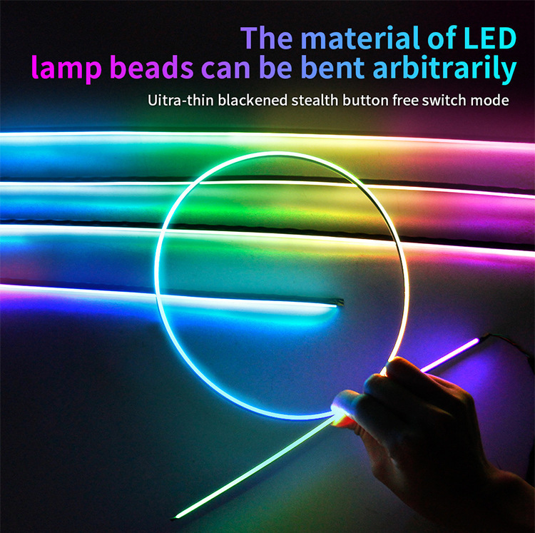 Universal Car Hidden Symphony No-Cut Wire App Dual-Control Interior Ambient Light Led Car Ambient Light