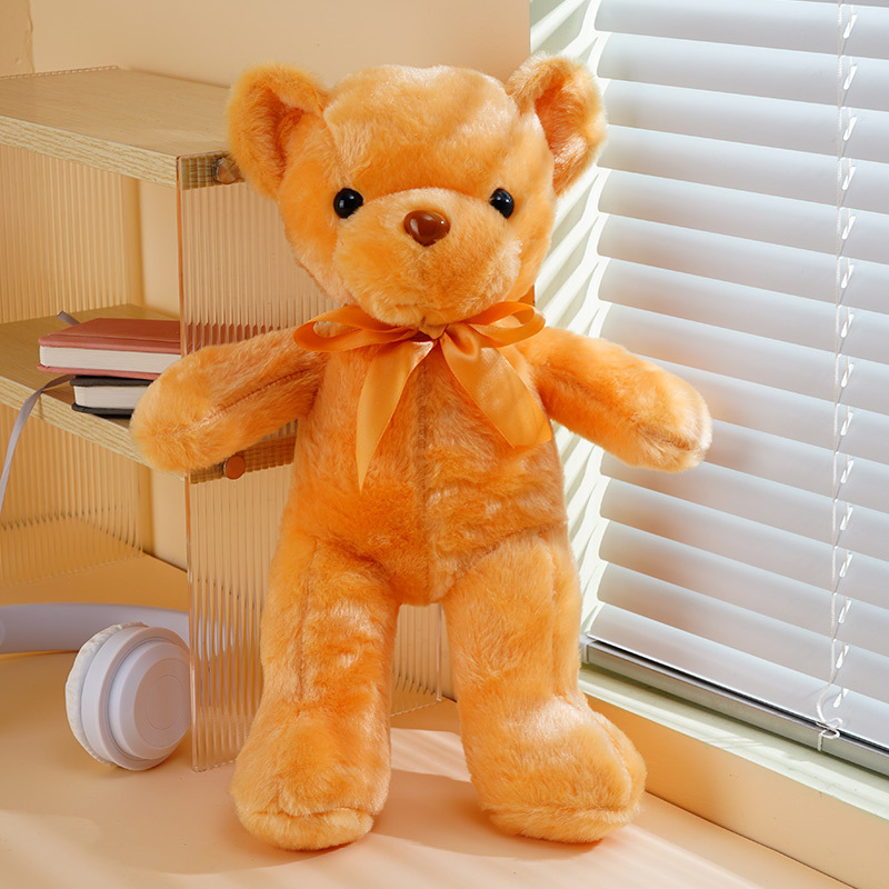 Osos de peluche con lazo de cinta de diez colores, muñecos de boda, regalos al por mayor, juguetes de peluche