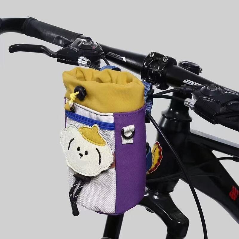 Fashion New Cute Camping Style Bicycle Riding Bag Water Bottle Cup Front Basket Storage Bag Versatile Portable Fashion New Cute Camping Style Bicycle Riding Bag Water Bottle Cup Front Basket Storage Bag Versatile Portable