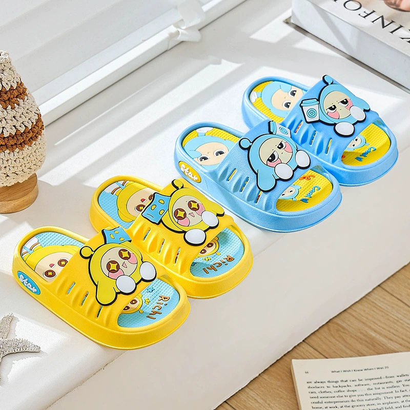Детские тапочки Eggboy Party для мальчиков, новые летние домашние нескользящие сандалии для мальчиков и девочек, уличная одежда на толстой подошве
