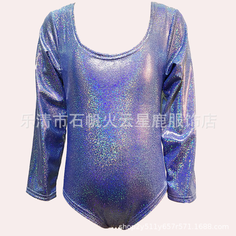 Ropa de rendimiento de manga larga de una pieza calzoncillos Ropa de baile latino con lentejuelas Ropa de práctica de baile Niñas Ropa de competición Fábrica de pelo liso