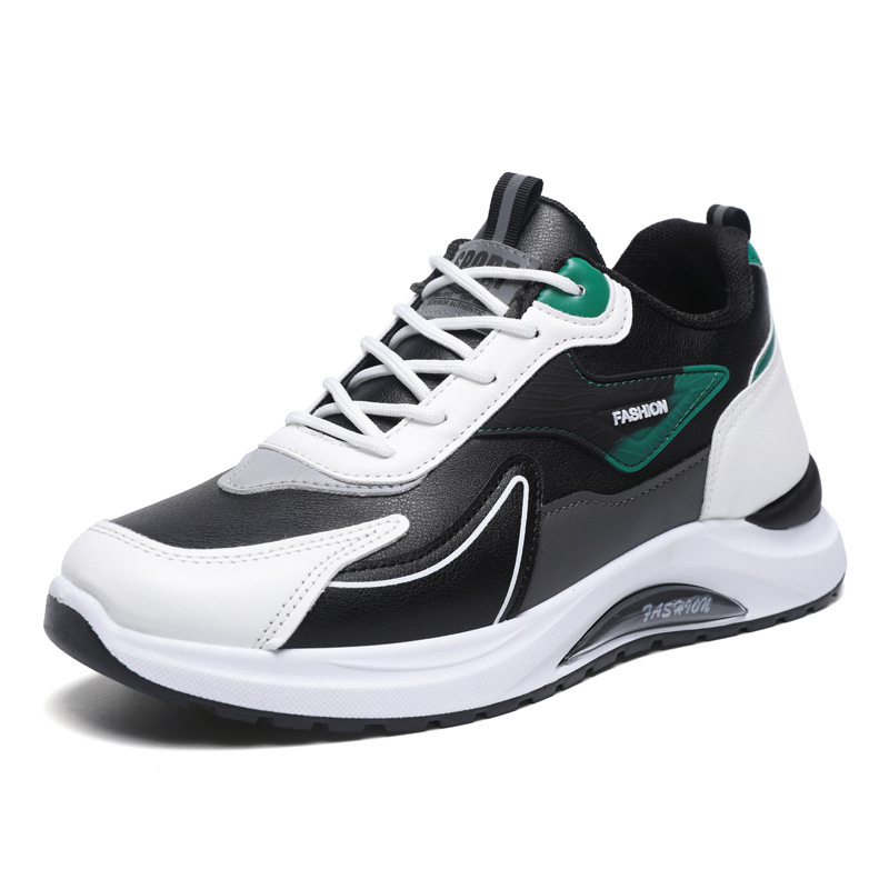 Nuevos zapatos deportivos primavera y otoño zapatos casuales de cuero impermeables para hombres, tendencia de malla transpirable, zapatos de suela suave cómodos y versátiles para correr