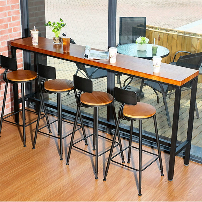 Американский стол из массива дерева на стене Loft молочный чай магазин быстрого питания повседневный бар стол десерт винный бар стол ретро чат стол