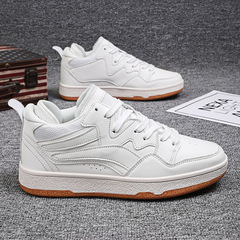 男士休閒運動鞋新款中幫板鞋大碼男鞋亞馬遜45 46 47碼潮小白鞋男