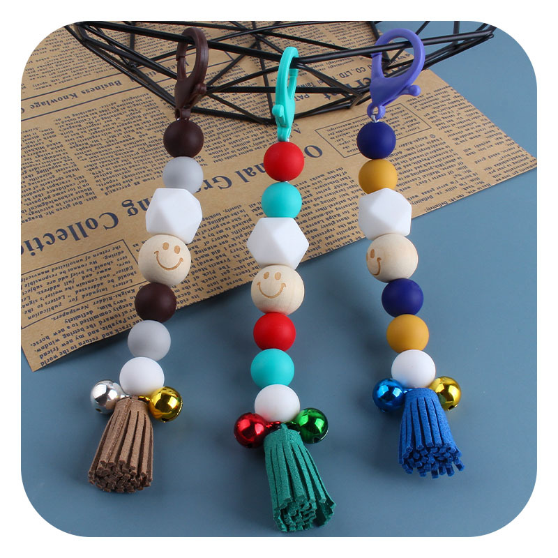 Creativo DIY nueva langosta hebilla borla campana colgante mochila colgante contraste color silicona llavero bolsa colgante