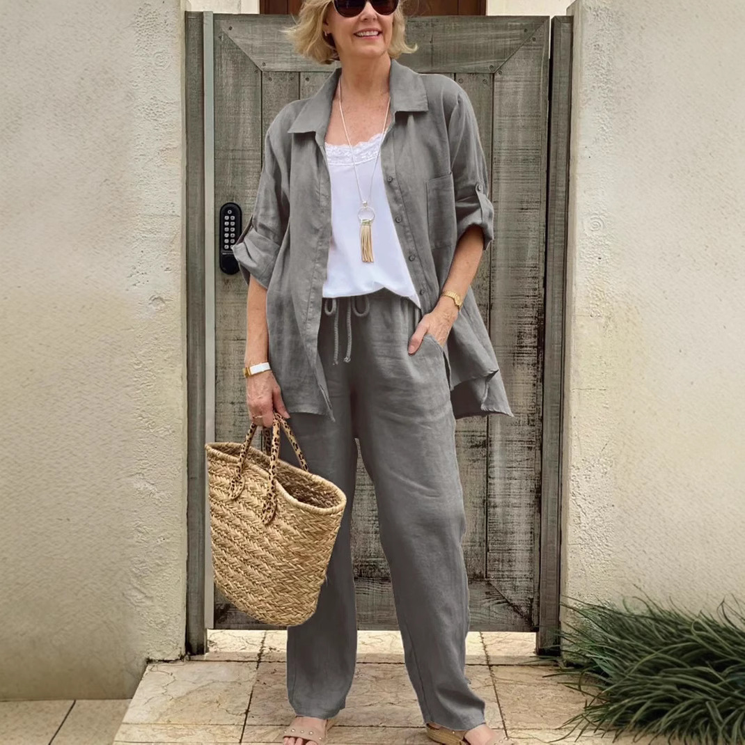 Foreign Trade New Women's Shirt Suit 2024 Casual Urban Suit Independent Station Women's Clothing Aliexpress Amazon
