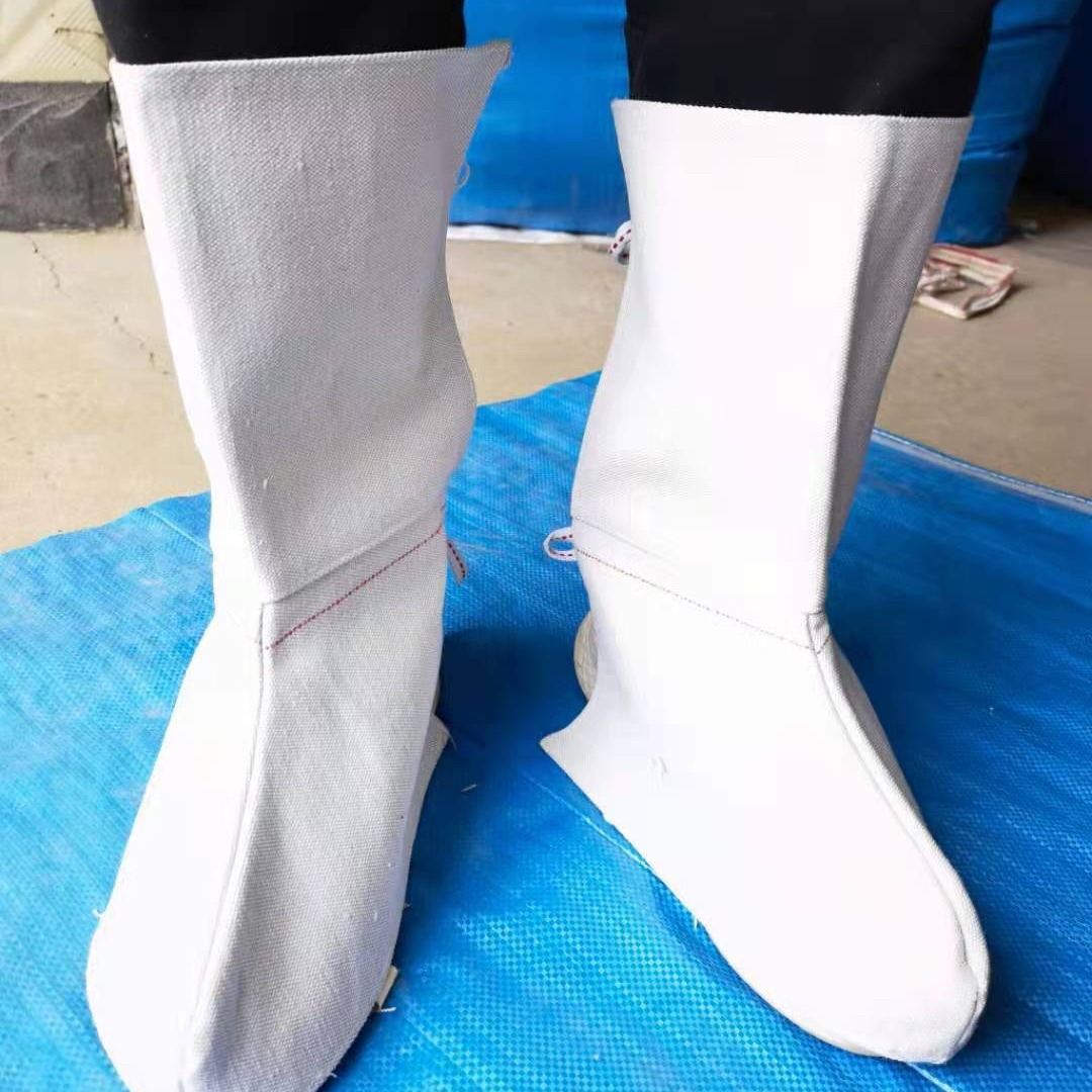 帆布脚套脚盖加长布焊工护脚电焊护腿防飞溅防火劳保鞋套电焊防护