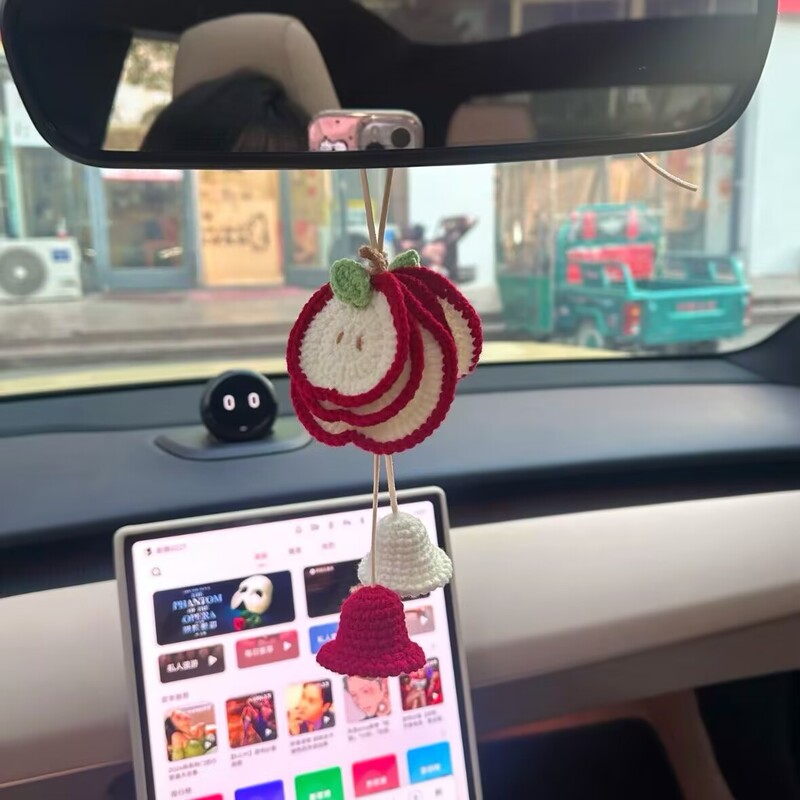 Christmas Gift Handmade DIY Wool Crochet New Year Apple Slice Bag Hanging Material Making Creative Car Hanging Christmas Gift Handmade DIY Wool Crochet New Year Apple Slice Bag Hanging Material Making Creative Car Hanging