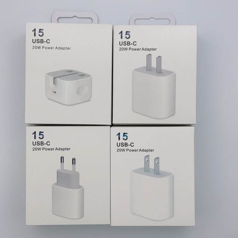 批发苹果15 20W美规中规英规欧规充电器包装 20W PD充电器包装盒