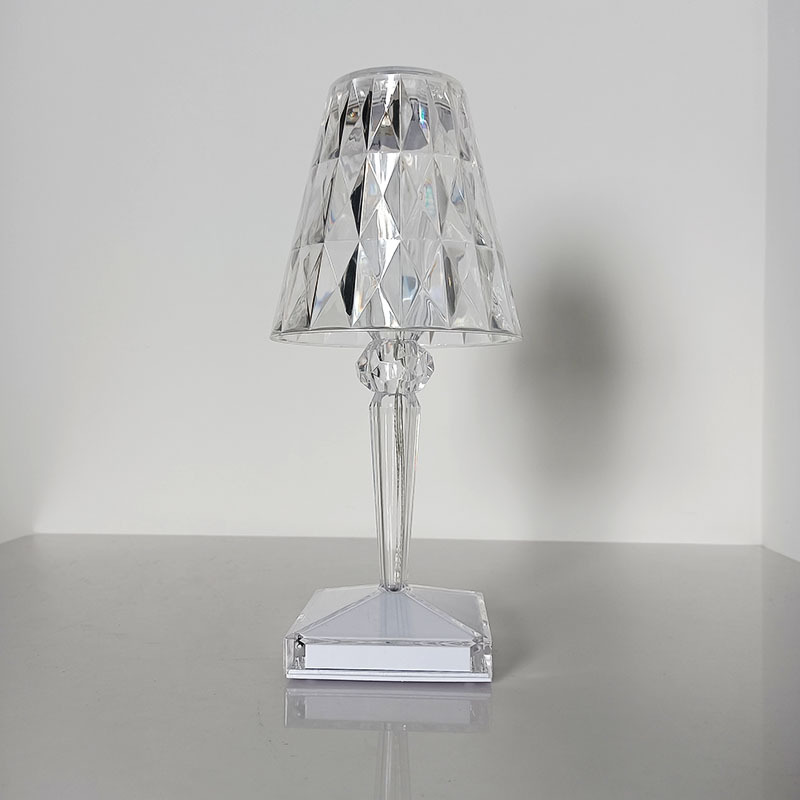 Cristal Rosa lámpara de mesa táctil grande carga control remoto noche Pat luz del faro acrílico al por mayor