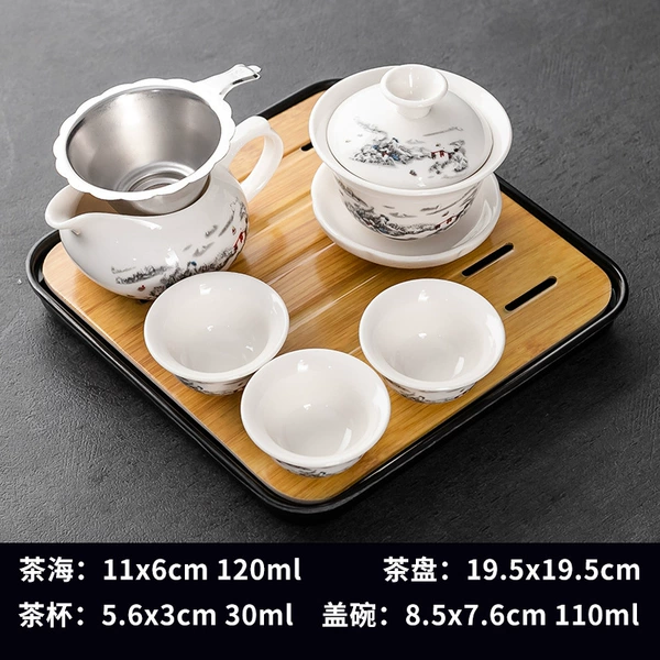 Snowy set + melamine small square black plate
