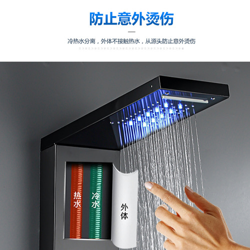 Stainless steel shower set shower screen constant temperature exposed shower screen nozzle wall-mounted 304 shower head concealed