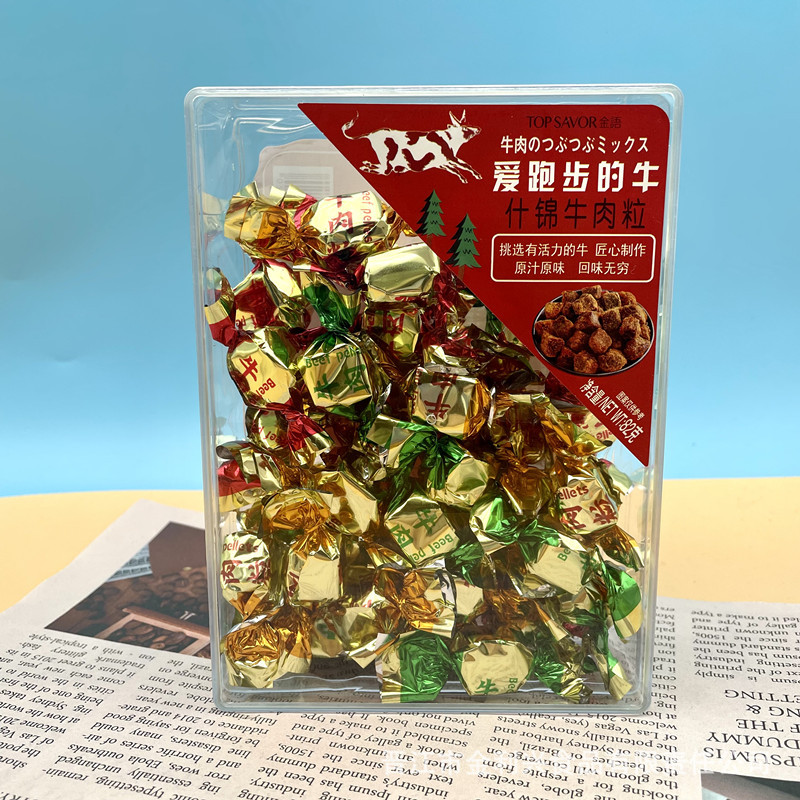 Golden Language Beef Granules 82g Boxed Five-Spice Mixed Flavor Alcohol Snack Meat Jerky Office Snack