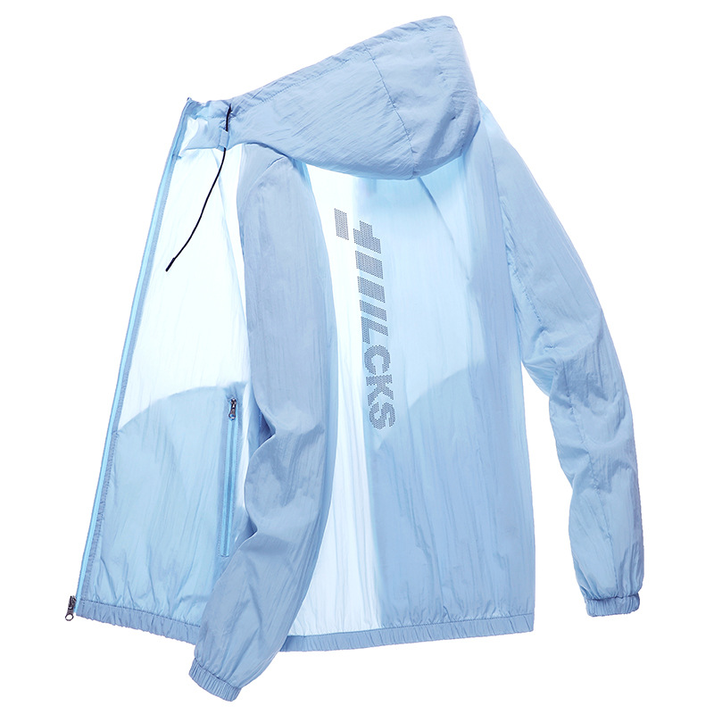 Ropa de protección solar de verano pesca casual de los hombres rompevientos de deportes al aire libre de moda ultra-Delgado abrigo de piel de los hombres abrigo transpirable